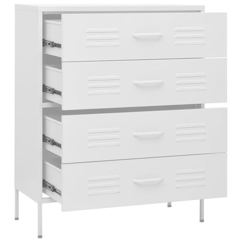 Lady Jillian -  Chest of Drawers White 80x35x101,5 cm Steel